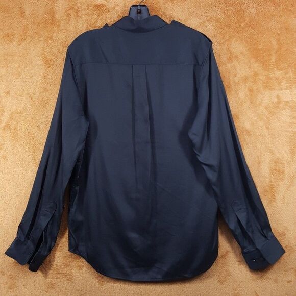 HELMUT LANG Shirt Mens XS Black Button Up Long Sleeve Pocket EPAULETTE $395 - Picture 6 of 10